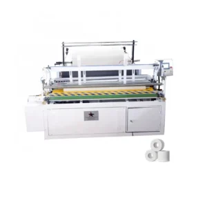 Full Automatic Toilet Paper Rewinding Machine with PLC Motor Control Paper Slitting and Glue Lamination