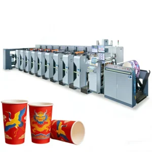 Fully Automatic 6 Color Flexographic Printing Machine for Disposable Coffee Cups Paper Packaging Card Printer