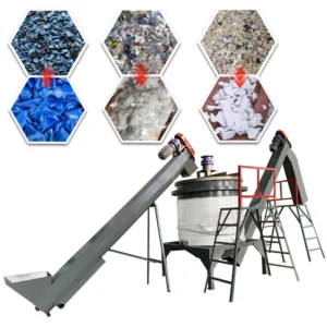 Fully Automatic Hot Washing Tank with Motor Gearbox for PET Flakes Plastic Washing Line 1000-5000kg/h Capacity