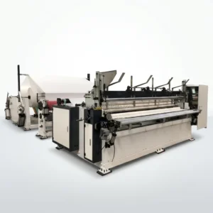 Fully Automatic PLC Controlled Toilet Paper Rewinding Machine Jumbo Roll Finished Roll Tissue Paper Making Machine 220V 200m/min