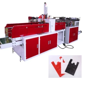 Fully Automatic Plastic T shirt Bag Making Machine PE PP Shopping Trash Garbage Bags Making Machines Flat Bag Forming Machine