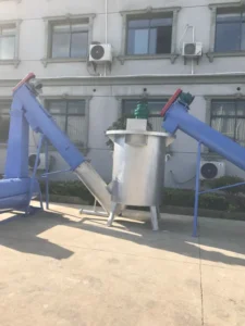 Fully Automatic Plastic Washing Line Hot Washing Tank for PET Flakes Easy Installation
