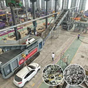 Fully Automatic Waste Home Appliance Scrap Car Shell Aluminum Alloy Scrap Crawler Mobile Shredder Crusher Recycling Line
