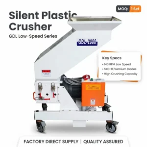 GDL 3000 5000 Silent Plastic Crusher Full Series Industrial 140RPM Low Speed SKD 11 Blade Grinder