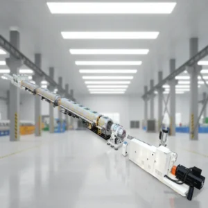 HDPE LDPE PE PP Single Screw Pipe Production Line with Twin Screw Extruder PLC Control 80kW Power Long Service Life