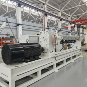 HDPE LDPE PE PP Twin Screw Pipe Extrusion Machine Gearbox Engine Bearing Motor Pump PLC 80kW Power Long Service Life