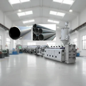 HDPE LDPE PE PP Twin Screw Pipe Production Line with PLC Pump & Gearbox Motor 80kW Power Long Service Life Engine