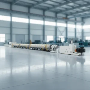 HDPE LDPE PE PP Twin Screw Pipe Production Line with PLC Pump and Gearbox 80kW Power Bearing Long Service Life