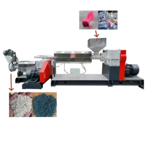 HDPE PP PC LDPE PA Recycling Granulator PLC Controlled Double Screw 103kW 380V High Output Pelletizer