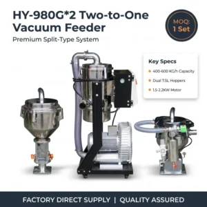 HY 980G 2 Two to One Vacuum Auto Loader Standard Two to One Dual Hopper 2.2KW Powder Suction Machine