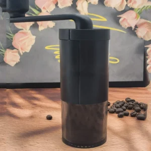 Hand Crank Ceramic Plastic Conical Burr Manual Espresso Grinder 19G Capacity Small Lightweight for Car Household & Hotel Use