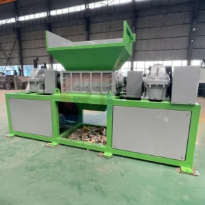 Heavy Duty Double Rotor Plastic Pipe Crusher Shredder with Jam Proof Feature Gearbox Motor for Thick Block Continuous Shredding