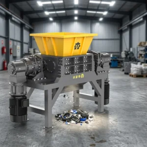 Heavy Duty Double Shaft Shredder with Durable Blades for LDPE Film PP Woven Bags Cardboard Timber Sheets HDPE Pipes ABS Scrap