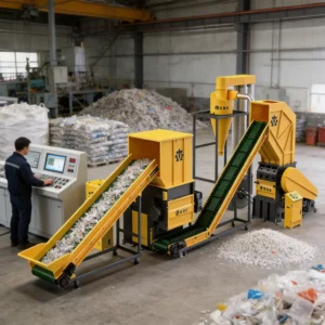 Heavy Duty Recycling Line for Shrink Film PP Woven Sacks Jumbo Bags Waste Paper Timber ABS PVC Pipes Plastic Parts