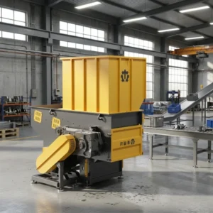 Heavy Duty Single Shaft Shredder for Woven Fabrics Shrink Film Jumbo Sacks Waste Paper Wood PC ABS PVC Pipes Plastic Housings