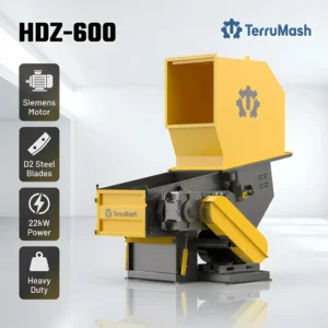 Heavy Duty Single Shaft Shredder with Hydraulic Feeding for PET PP PE PVC ABS PS Plastic Lumps and Pipes
