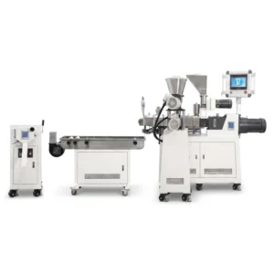 High Accuracy 40 1 L D Lab Twin Screw Extruder with Side Feeder for Polymer Research & Development