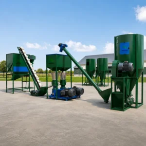 High Automation Feed Pellet Production Line for Poultry Livestock with Cooling System and Bagging Machine