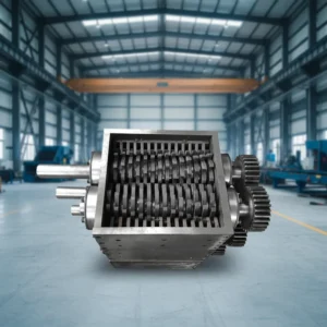 High Capacity Double Shaft Waste Plastic Shredder Machine with Gearbox and Pump Quiet Operation High Safety