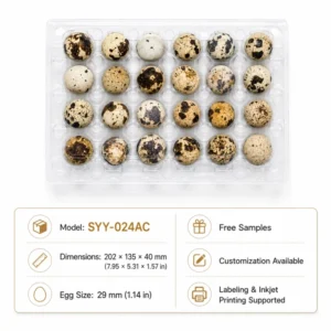 High Clarity Food Grade CPET 24 Cavity Quail Egg Carton Blister Tray Clamshell Stackable Anti-Shock OEM ODM Custom