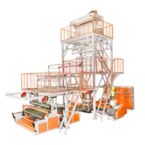 High-Efficiency ABC Three Layer Co-extrusion Double Color Film Plastic Biodegradable Plastic Film Blowing Machine