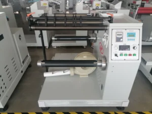 High Efficiency Automatic Deviation Correction Rewinder 600mm Width Counting Slitting Waste Removal Label Laminating Machine