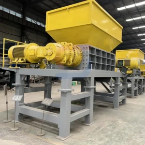 High Efficiency Double Shaft Metal Shredder Steel Shredder for Recycling Scrap Iron Copper and Other Metal Waste in Factory Yard