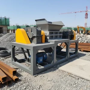 High Efficiency Double Shaft Shredder With Gearbox For Metal & Plastic Waste Recycling Durable Blades Multifunctional Made China