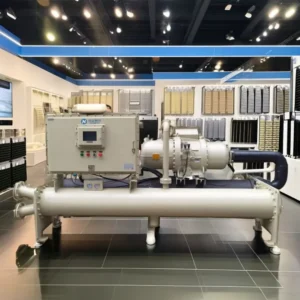 High Efficiency Industrial 100TR Water Cooled Screw Chiller for Plastic Industry
