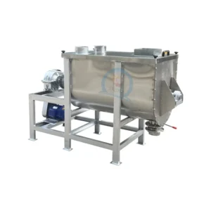 High Efficiency Stainless Steel Horizontal Mixer Machine for Food Spice Dough Concrete Mixing with Dual Shaft Blades