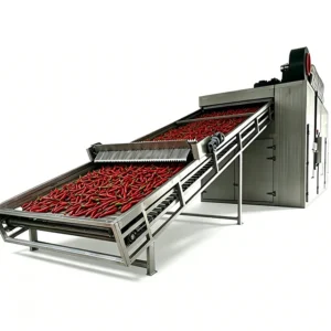 High Efficiency Stainless Steel Mesh Belt Dryer Continuous Tunnel Dehydrator for Chili Peppers and Vegetables Drying