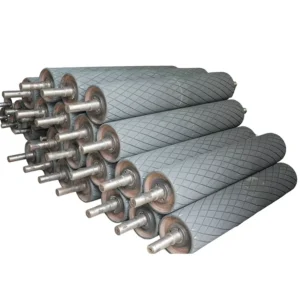 High Friction Vulcanized Rubber Traction Pulley Anti Static Heavy Duty Industrial Packaging Equipment Rubber Roller