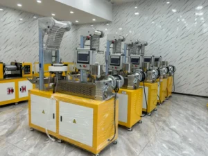 High Precision Experimental Blown Film Extrusion Line For LDPE HDPE PP PLA Material Film Forming Performance Testing With Motor