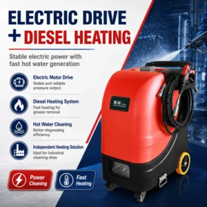 High Pressure 120Bar Diesel Plastic Hot Water Washer for Food Factory and Machinery Cleaning