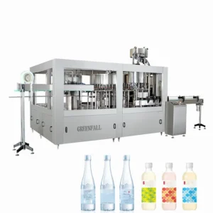 High Production Automatic Small Bottle Filling Capping Machine Three in One for Mineral Water Juice Plastic