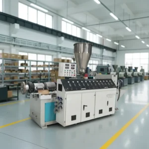 High Productivity SJSZ Conical Twin Screw Extruder for PVC Profile and Board 70 750kg h Capacity CE & ISO9001 Certified