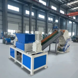 High Safety Level Small Double Shaft Plastic Shredder Machine With Engine Motor Bearing For PVC ABS PE PS 400 500kg/h Capacity