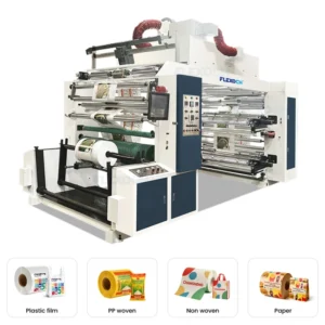 High Speed 4 Color Stack Type Flexo Printing Machine Flexographic Printer For Non Woven Fabric