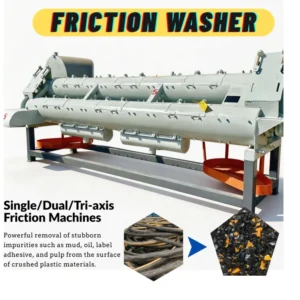 High Speed Automatic Friction Washer with Motor Bearing for PE PP PET Agricultural Film Woven Bags Cleaning Equipment