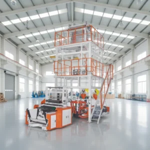 High Speed Dual Screw Co extrusion ABA HDPE Film Blowing Machine SJ55x2 1000H