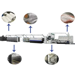 High Speed PP Flat Yarn Extrusion Drawing Machine PLC Controlled Plastic Tape Making Machine for Jumbo Bag Production Line