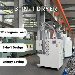 Honeycomb Desiccant Wheel Plastic Dryer Loader Dehumidifier with 2.2kW Heating 12kg Capacity for Drying Plastic Materials