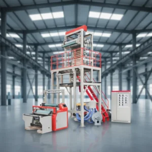 Hongtong New Condition Automatic 2 Screw Double Color PE Film Blowing Machine Production Line