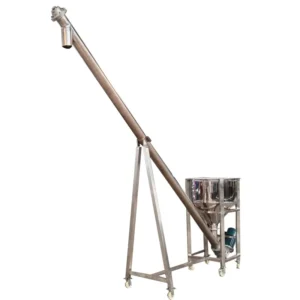 Hopper Screw Conveyor with Feeding System for Transporting Flour Sugar Salt Rice and Grain Materials in Production Lines