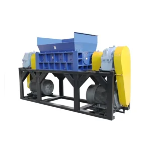 Household Plastic Waste Double Shaft Shredder with Gearbox for Aluminum and Textile Waste Recycling