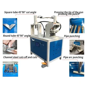 Hydraulic Angle Notching Punching Machine for Square Tube and Steel Pipe 45 60 120 Degree Cutting 220V 380V 1mm Thickness