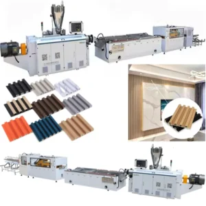 ISO9001 Certified Automatic Digital Twin Screw PVC WPC UPVC Fluted Wall Panel Extruder Making Machine Energy Saving