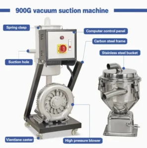 Induction Motor 380V 1.5HP 400kg/h 900G Plastic Auto Loader Automatic Separate Pellets Vacuum Hopper Loader Touch Control