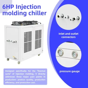 Industrial Air Injection Molding Cooled Water Chiller 6HP High Efficiency Cooling System for Plastic Injection Molding Machine
