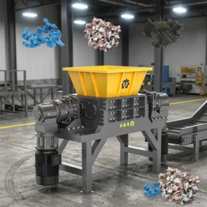Industrial Automatic Heavy Duty Double Shaft Shredder for LDPE Film Woven Sacks Ton Bags Cardboard Wood Nylon HDPE Pipe